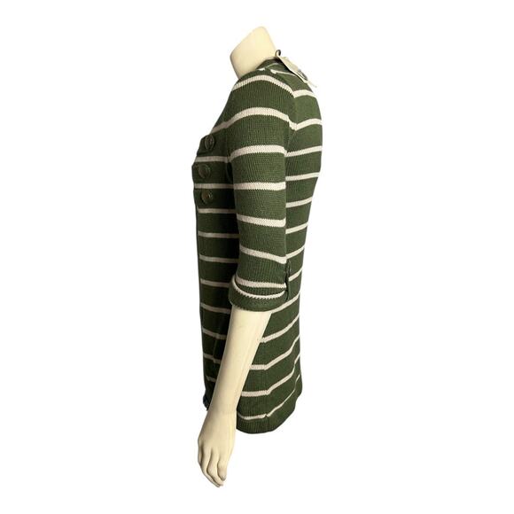 NWT Love by Design Cardigan Women's Small Olive Green Stripe Button 3/4 Sleeve - Picture 5 of 9